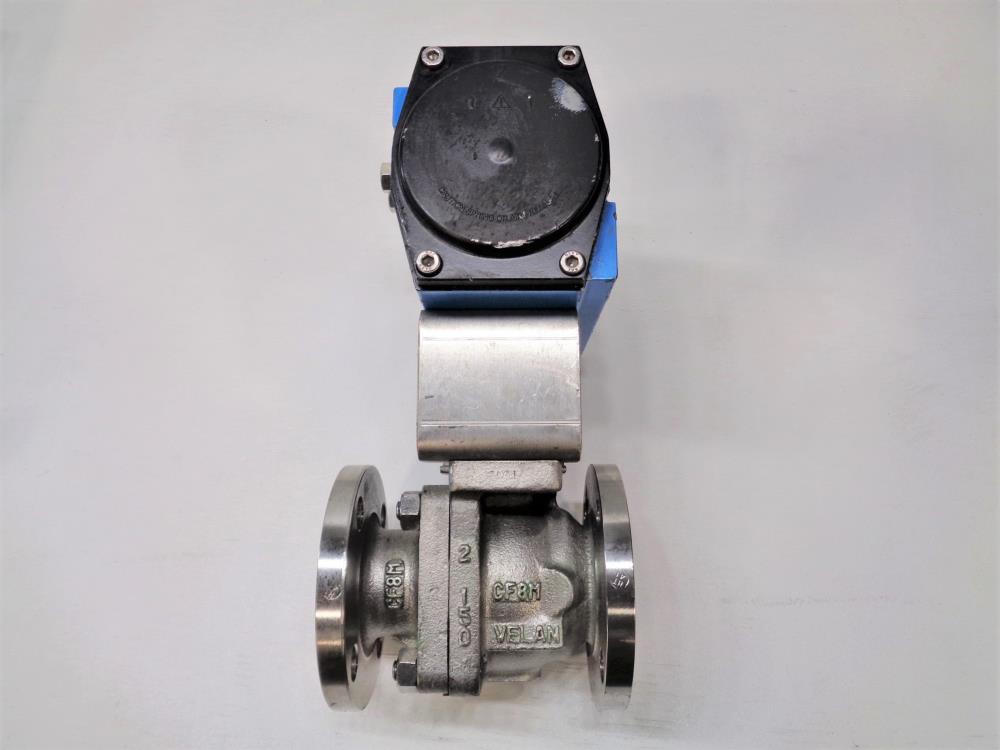 Velan 2" 150# CF8M 2-Pc Ball Valve, Fig# 01X13-BB2A with Rotex Actuator ECV100